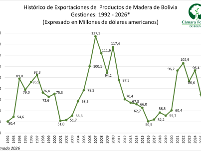 Exportaciones de madera boliviana cerrarían 2026 en su nivel más bajo en más de tres décadas